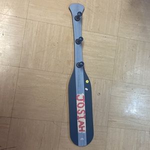 Blue Wooden Coat Hanger With Name Josiah On It